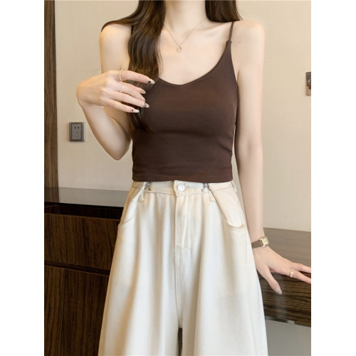 美背帶胸墊吊帶背心女2025夏季新款內搭外穿v領打底獨特精緻上衣