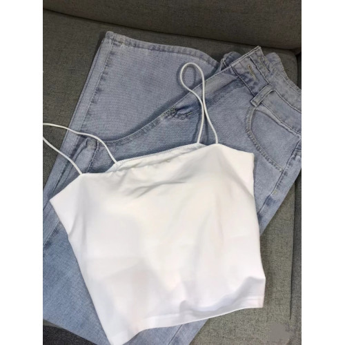 細吊帶背心女春秋內搭帶胸墊美背文胸一體式內衣露臍打底夏季抹胸