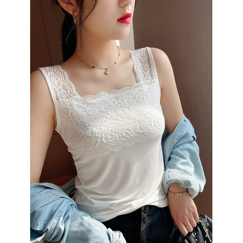 大碼女裝蕾絲背心女西裝內搭打底小吊帶衫胖mm200斤上衣夏季純色