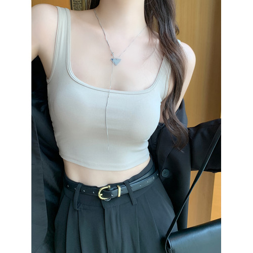 白色吊帶背心女2025夏季新款帶胸墊美式外穿內搭美背顯瘦打底上衣