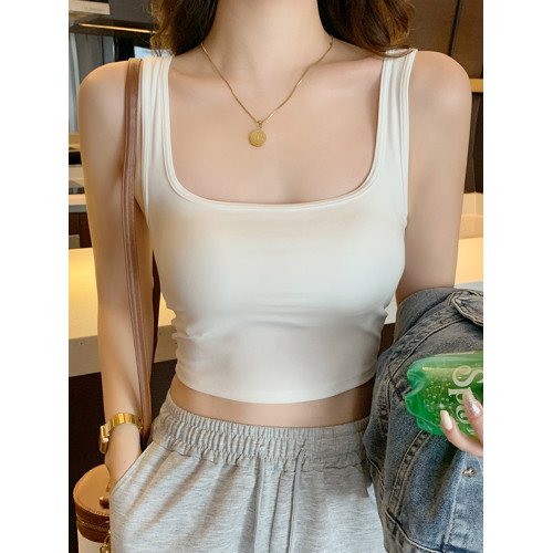 白色吊帶背心女2025夏季新款帶胸墊美式外穿內搭美背顯瘦打底上衣
