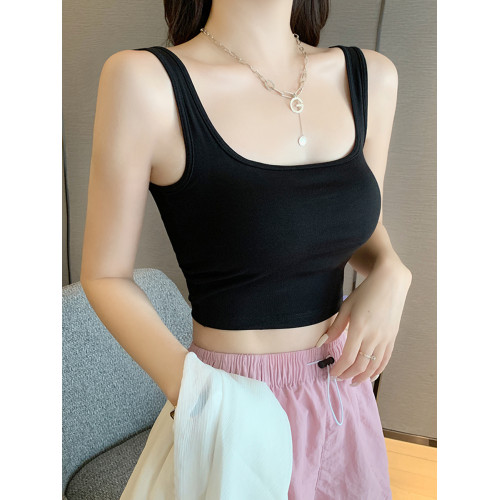 白色吊帶背心女2025夏季新款帶胸墊美式外穿內搭美背顯瘦打底上衣