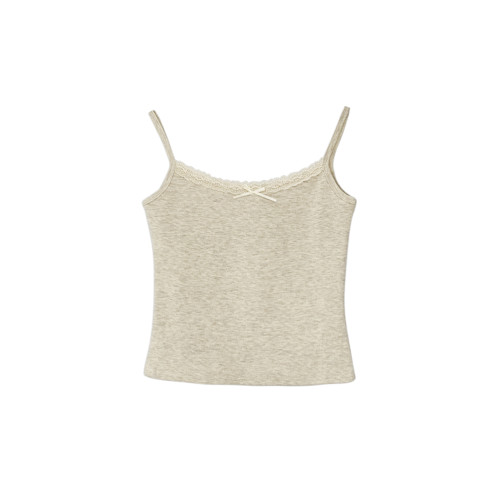 白色蕾絲拼接吊帶小背心女夏季度假內搭2025早春新款純欲短款上衣