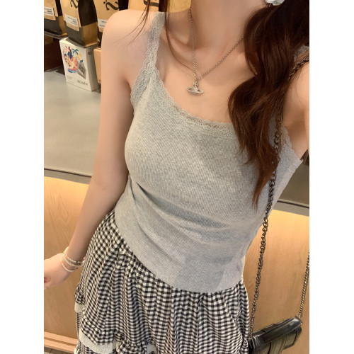 白色吊帶小背心女蕾絲內搭設計感小衆2025新款甜辣打底純欲上衣