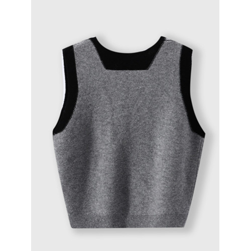 出口意大利大牌原單撤櫃餘單羊毛v領針織馬夾女曡穿背心馬夾 出口意大利大牌原單撤櫃餘單羊毛v領針織馬夾女曡穿背心馬夾