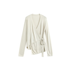 許我耀眼趙露思許妍同款不規則系帶針織衫女薄款冰絲百搭防曬衣服