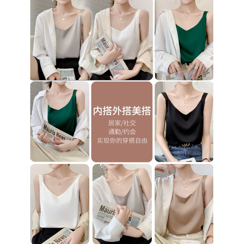 貓人寬肩吊帶背心女外穿夏季薄款2025新款寬松冰絲西裝內搭打底衫