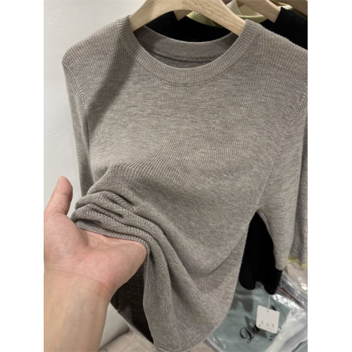 圓領中袖打底衫女2025秋季新款修身軟糯薄款針織衫內搭五分袖上衣 圓領中袖打底衫女2025秋季新款修身軟糯薄款針織衫內搭五分袖上衣