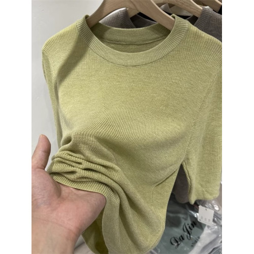 圓領中袖打底衫女2025秋季新款修身軟糯薄款針織衫內搭五分袖上衣 圓領中袖打底衫女2025秋季新款修身軟糯薄款針織衫內搭五分袖上衣