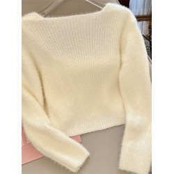 早秋款立體裝飾針織開衫吊帶套裝女早秋季新款長袖短款兩件套上衣