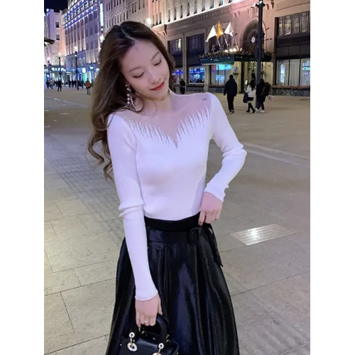 2025秋冬季新款法式溫柔風別致針織衫上衣女高級感顯瘦內搭打底衫 2025秋冬季新款法式溫柔風別致針織衫上衣女高級感顯瘦內搭打底衫