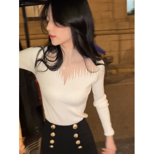 2026秋冬季新款法式溫柔風別致針織衫上衣女高級感顯瘦內搭打底衫