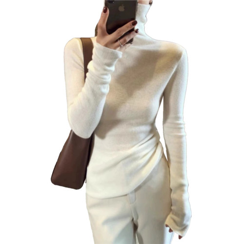 堆堆領氣質天鵞頸高領針織衫女修身內搭上衣秋冬顯瘦打底白色毛衣 堆堆領氣質天鵞頸高領針織衫女修身內搭上衣秋冬顯瘦打底白色毛衣