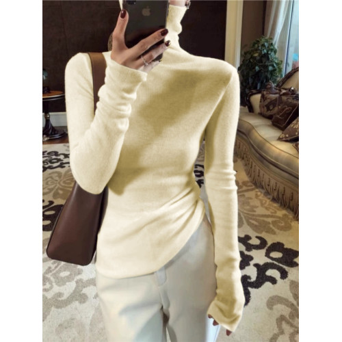 堆堆領氣質天鵞頸高領針織衫女修身內搭上衣秋冬顯瘦打底白色毛衣 堆堆領氣質天鵞頸高領針織衫女修身內搭上衣秋冬顯瘦打底白色毛衣