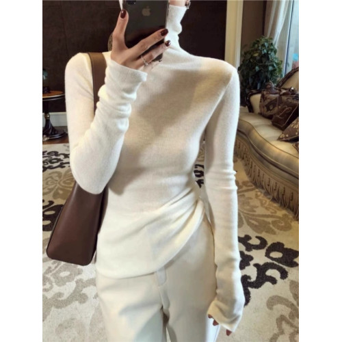 堆堆領氣質天鵞頸高領針織衫女修身內搭上衣秋冬顯瘦打底白色毛衣 堆堆領氣質天鵞頸高領針織衫女修身內搭上衣秋冬顯瘦打底白色毛衣