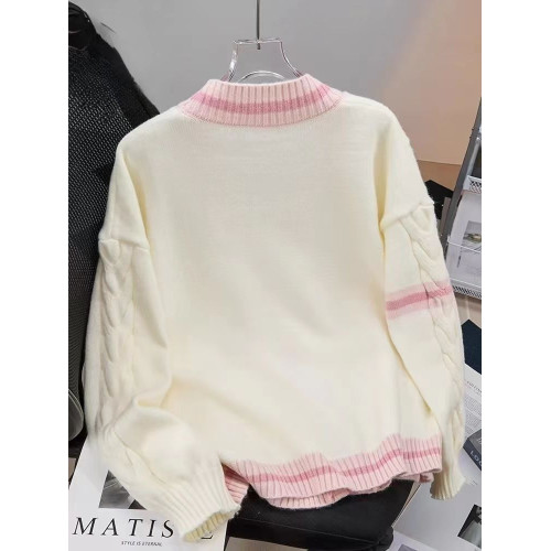 蝴蝶結毛衣外套女秋冬寬松2024新款慵懶風設計感減齡日系針織開衫