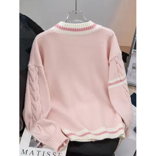 蝴蝶結毛衣外套女秋冬寬松2024新款慵懶風設計感減齡日系針織開衫