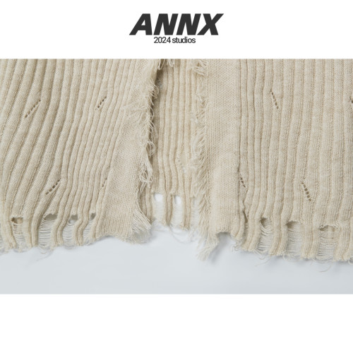 ANNX2025復古辣妹氣質性感純欲針織開衫女薄款修身長袖設計感上衣