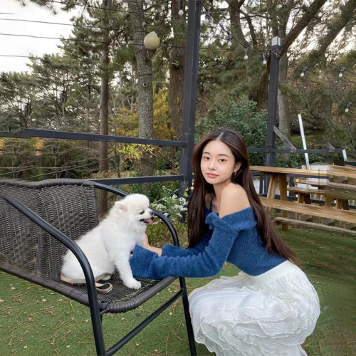 早春秋上衣單身即地獄宋智雅同款一字領克萊因藍毛衣針織衫女 早春秋上衣單身即地獄宋智雅同款一字領克萊因藍毛衣針織衫女