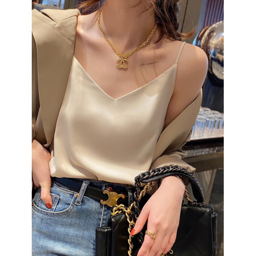 吊帶背心女內搭西裝2025新款寬松白色打底緞面仿真絲上衣夏外穿