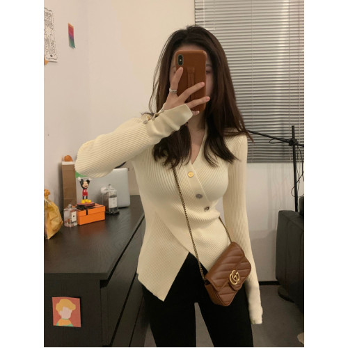 杏色掐腰V領針織衫女春秋冬季2025新款螺紋高級感毛衣顯瘦上衣潮 杏色掐腰V領針織衫女春秋冬季2025新款螺紋高級感毛衣顯瘦上衣潮