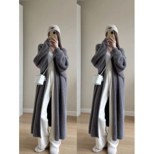 長款水貂絨毛衣開衫女秋冬季慵懶風純欲軟糯寬松加厚針織外套大衣 長款水貂絨毛衣開衫女秋冬季慵懶風純欲軟糯寬松加厚針織外套大衣