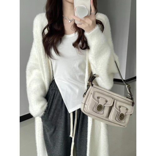 長款水貂絨毛衣開衫女秋冬季慵懶風純欲軟糯寬松加厚針織外套大衣 長款水貂絨毛衣開衫女秋冬季慵懶風純欲軟糯寬松加厚針織外套大衣