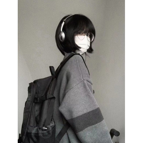 秋冬灰色慵懶風開衫毛衣女學生韓版寬松百搭顯瘦針織衫上衣外穿潮