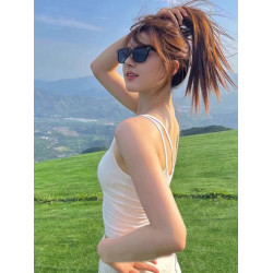 白色吊帶背心內搭女秋季外穿帶胸墊美背內衣文胸一體打底瑜珈上衣