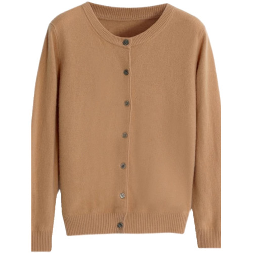 2025春秋開衫外套圓領寬松短款長袖毛衣外搭針織打底羊毛衫黑色女