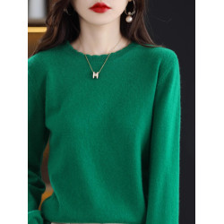 軟糯休閒花邊圓領打底衫女新款洋氣2023年秋冬毛衣長袖針織衫寬松