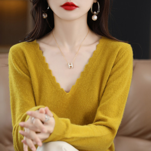 V領長袖羊毛衫女寬松秋冬新款套頭毛衣洋氣減齡韓版爆款打底衫 V領長袖羊毛衫女寬松秋冬新款套頭毛衣洋氣減齡韓版爆款打底衫