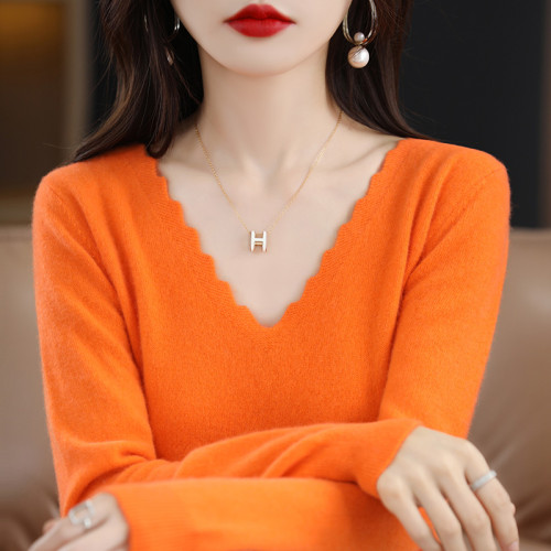 V領長袖羊毛衫女寬松秋冬新款套頭毛衣洋氣減齡韓版爆款打底衫 V領長袖羊毛衫女寬松秋冬新款套頭毛衣洋氣減齡韓版爆款打底衫