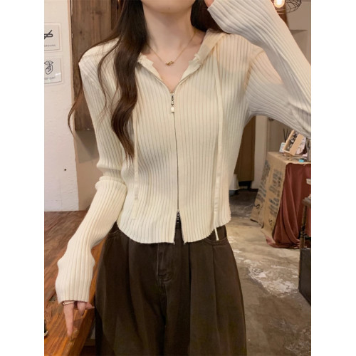 2025秋裝新款韓系早秋氛圍感穿搭毛衣秋季連帽針織開衫初秋上衣 2025秋裝新款韓系早秋氛圍感穿搭毛衣秋季連帽針織開衫初秋上衣