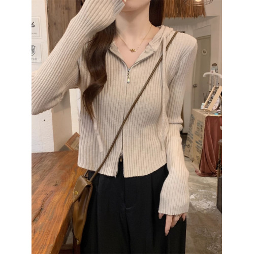 2025秋裝新款韓系早秋氛圍感穿搭毛衣秋季連帽針織開衫初秋上衣 2025秋裝新款韓系早秋氛圍感穿搭毛衣秋季連帽針織開衫初秋上衣