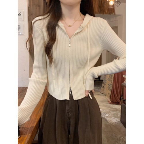 2025秋裝新款韓系早秋氛圍感穿搭毛衣秋季連帽針織開衫初秋上衣 2025秋裝新款韓系早秋氛圍感穿搭毛衣秋季連帽針織開衫初秋上衣