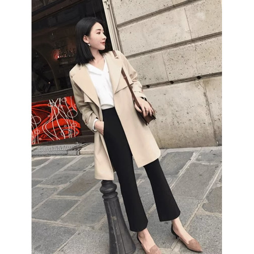 黑色喇叭褲女秋冬加絨2025新款小個子胖mm大碼直筒彈力微喇西裝褲