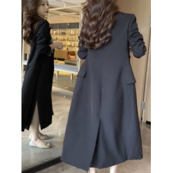 網紅爆款時尚氣質小個子風衣裙2023秋新款韓版雙排釦中長款西裝裙