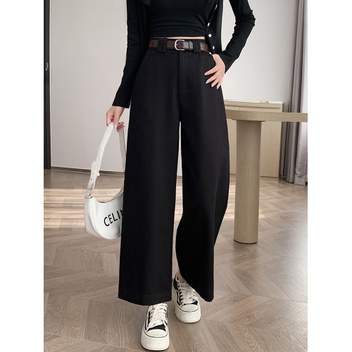 小個子顯高水洗棉工裝褲子女春秋2025新款高腰九分直筒窄版濶腿褲 小個子顯高水洗棉工裝褲子女春秋2025新款高腰九分直筒窄版濶腿褲