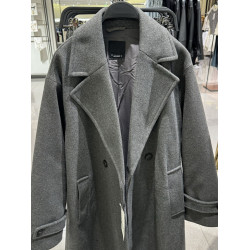 速髮ZA秋冬新品女裝軟質寬松雙排釦風衣翻領大衣外套 3046299