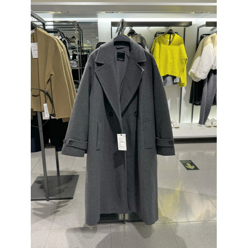 速髮ZA秋冬新品女裝軟質寬松雙排釦風衣翻領大衣外套 3046299