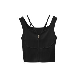 於文文同款黑色小吊帶背心女夏季外穿西裝內搭打底衫辣妹短款上衣