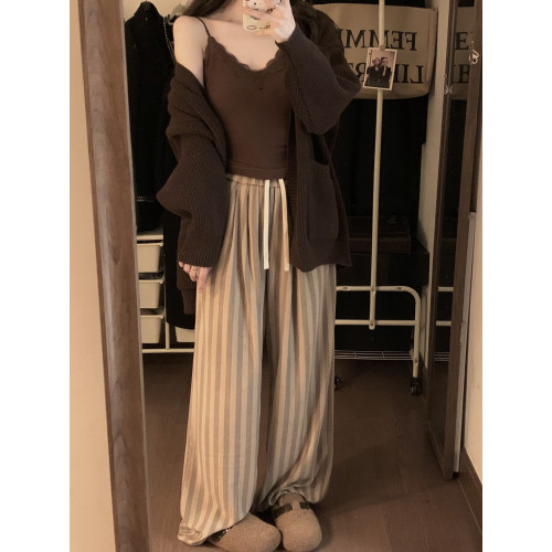 純欲性感小衆蕾絲拼接吊帶背心女夏季灰色辣妹內搭帶胸墊外穿上衣