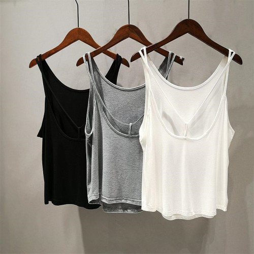 胖MM2-300斤寬松吊帶背心女設計感大碼夏露背內搭外穿美背上衣潮