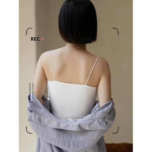 吊帶背心女內搭帶胸墊2025秋冬外穿白色打底美背文胸一體無袖上衣
