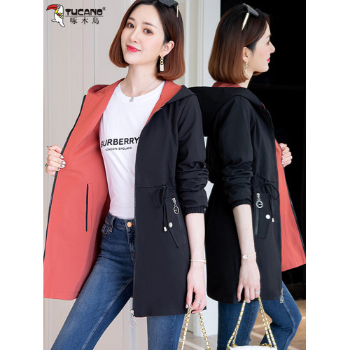 啄木鳥品牌早秋風衣外套女士中長款春秋2025秋季新款媽媽上衣洋氣