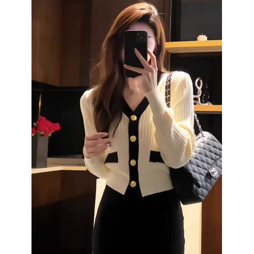 短款小香風V領毛衣女秋季2025新款女裝爆款長袖針織開衫外套上衣 短款小香風V領毛衣女秋季2025新款女裝爆款長袖針織開衫外套上衣