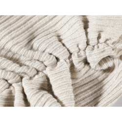 XinmonLee卡其色一字肩翻領針織衫秋季修身顯瘦露肩短款毛衣內搭