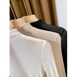 春秋超薄肌底衣2025新款半高領薄款針織打底衫女彈力洋氣內搭小衫