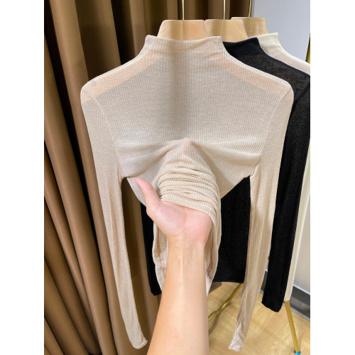 春秋超薄肌底衣2025新款半高領薄款針織打底衫女彈力洋氣內搭小衫 春秋超薄肌底衣2025新款半高領薄款針織打底衫女彈力洋氣內搭小衫